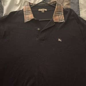 Navy Blue Burberry Polo Shirt XL